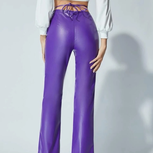 Purple Leather Pants - Picture 1 of 8